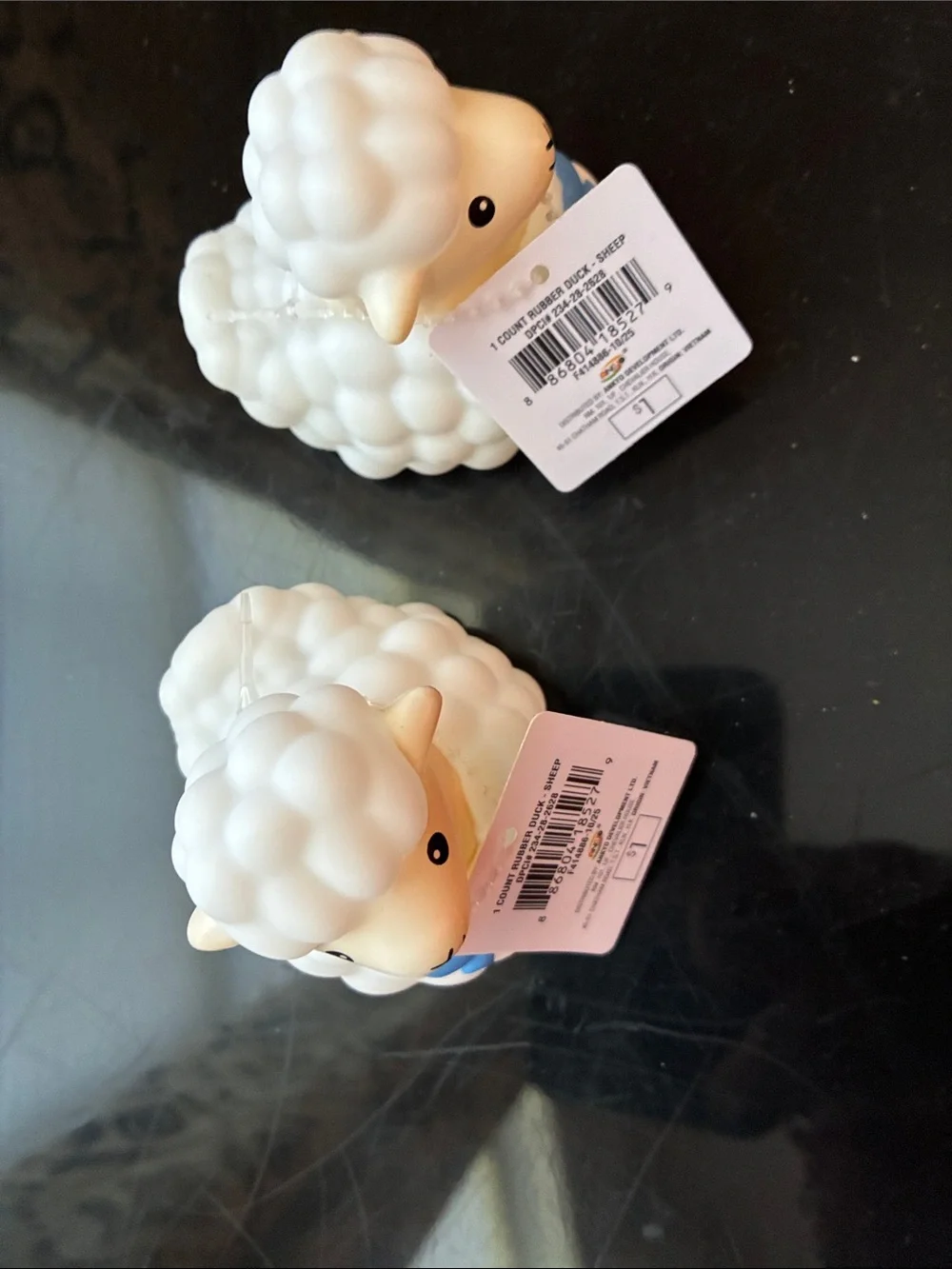 Target Stores White Sheep, Flower, Orange Carrot & Mint Frog Rubber Bath Toys